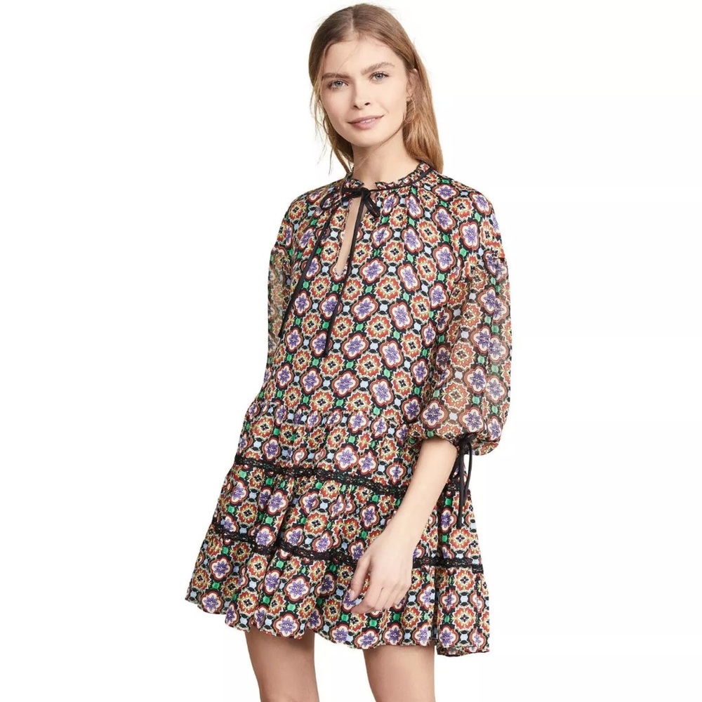 Alice and Olivia Tiered Arnette Boho Tunic Dress Size S